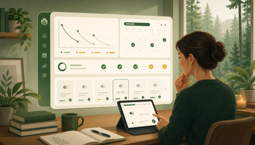 Spaced repetition review schedule illustration